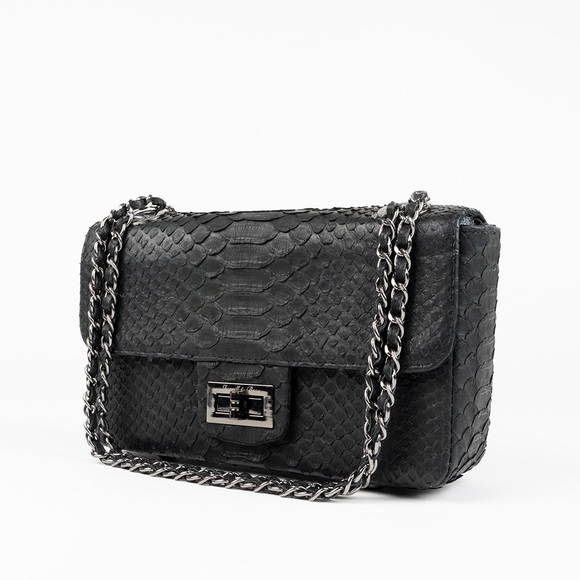 280. NWT WOMENS SHERRILL & BROTHERS MAGGIE GENUINE PYTHON CROSSBODY BAG - Picture 3 of 4
